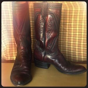 Lucchese cowboy leather tooled vintage western